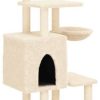 vidaXL Cat tree with sisal scratching posts 131 cm vidaXL Cat tree with sisal scratching posts 131 cmcream (172127)