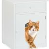 Katzenklos Relaxdays Toilettenschrank mit Schublade Schublade weiß