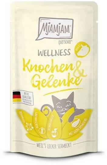 MjAMjAM Quetschie Wellness Katze Nassfutter Knochen & Gelenke Rind 125g Katzenfutter