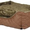 Pettimania Hundebett eckig Leder inkl. Fellbezug braun 90x72x28cm (GDET02010) Tierbetten